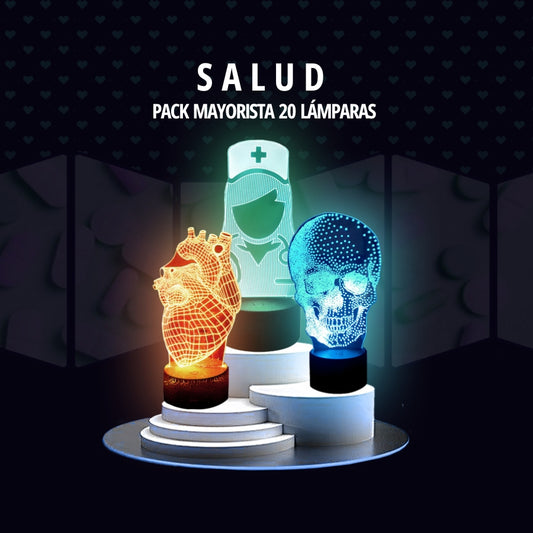 Pack Emprendimiento Salud • Lámparas Led Ilusión 3D