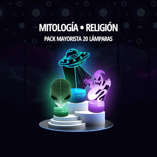 Pack Emprendimiento Mitología, Religión • Lámparas Led Ilusión 3D