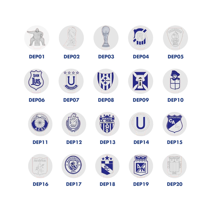 Pack Emprendimiento Deportes • Lámparas Led Ilusión 3D