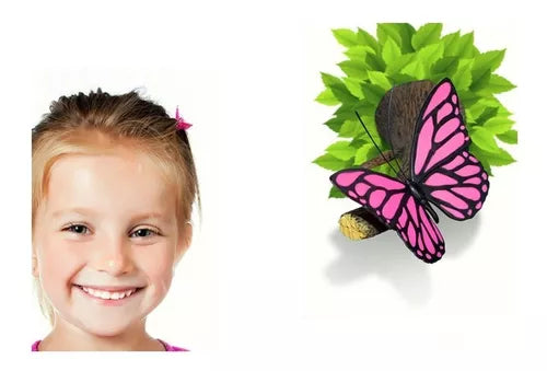 Lámpara De Aplique Mural 3D Naturaleza Mariposa Rosa