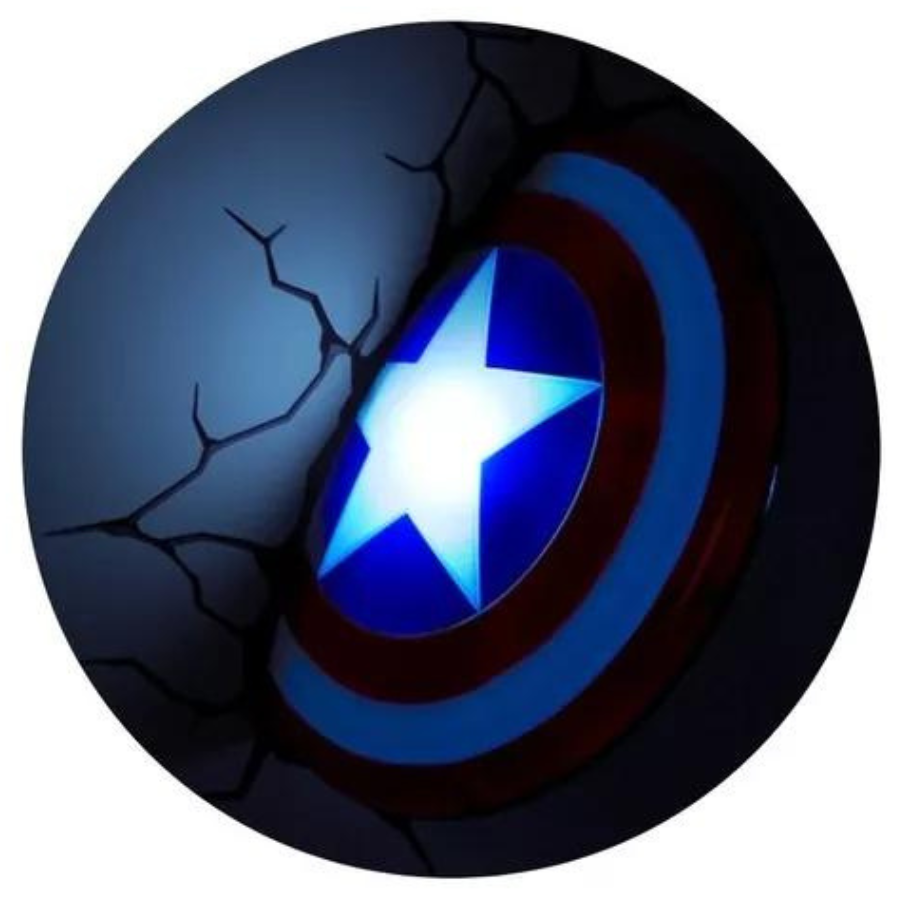 Lámpara De Aplique Mural 3D Marvel Escudo De Capitan America
