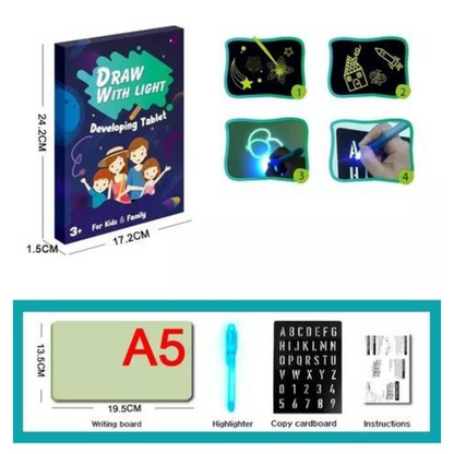 Tablero Mágico Fluorescente Educativo Niños Tamaño Pequeña A5