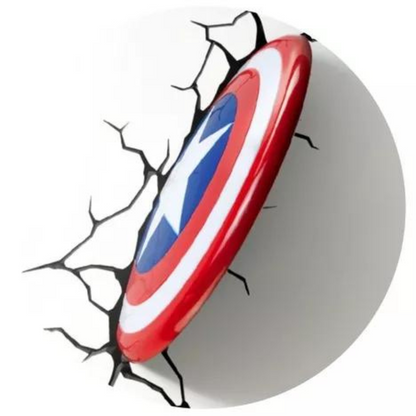 Lámpara De Aplique Mural 3D Marvel Escudo De Capitan America