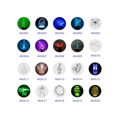 Pack Emprendimiento Música • Lámparas Led Ilusión 3D