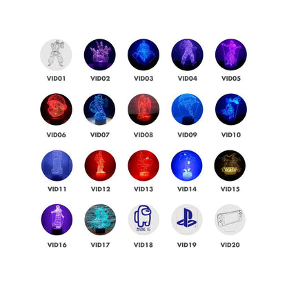 Pack Emprendimiento Videojuegos • Lámparas Led Ilusión 3D