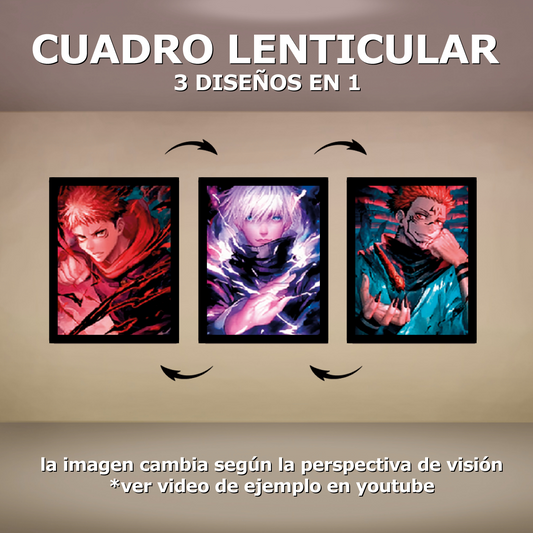 Cuadro Lenticular Anime (Incluye Poster Lenticular + Marco + Caja Individual Con Protección)