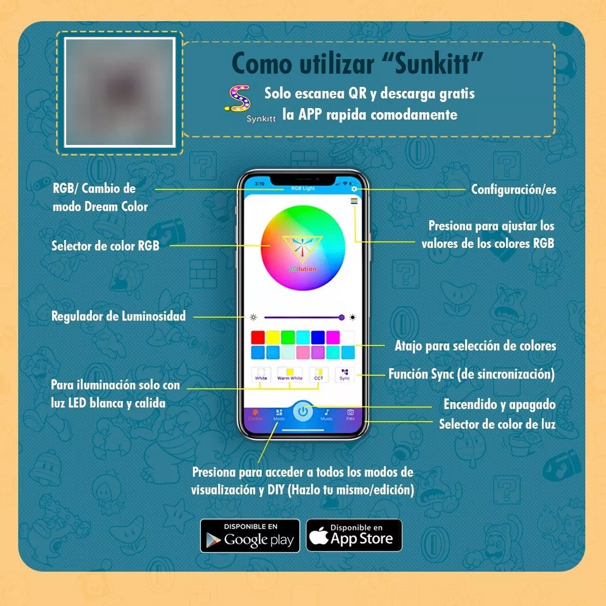 Lámpara De Pie Led Rgb Premium Esquina Multicolor + App