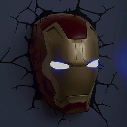 Lámpara De Aplique Mural 3D Marvel Cara De Ironman
