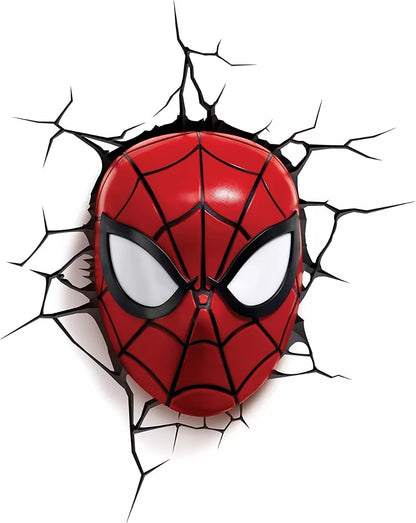 Lámpara De Aplique Mural 3D Marvel Cara De Spiderman