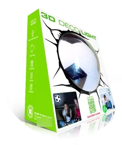Caja con 4 Aplique Mural 3D Deportiva Balon De Futbol