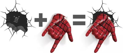 Lámpara De Aplique Mural 3D Marvel Mano De Spiderman