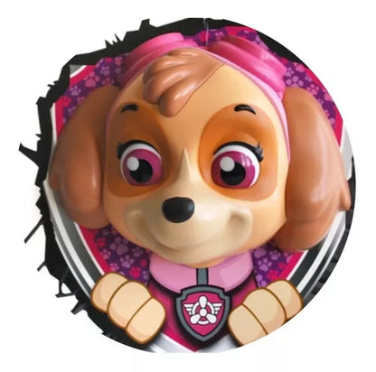 Lámpara De Aplique Mural 3D Paw Patrol Cara De Skye