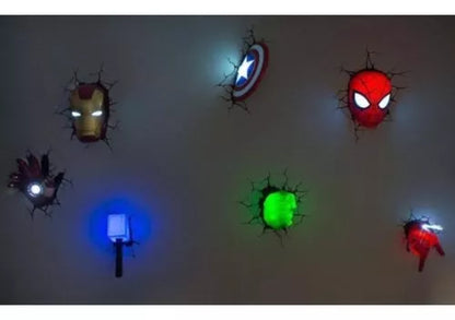 Lámpara De Aplique Mural 3D Marvel Cara De Ironman