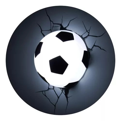 Lámpara De Aplique Mural 3D Deportiva Balon De Futbol