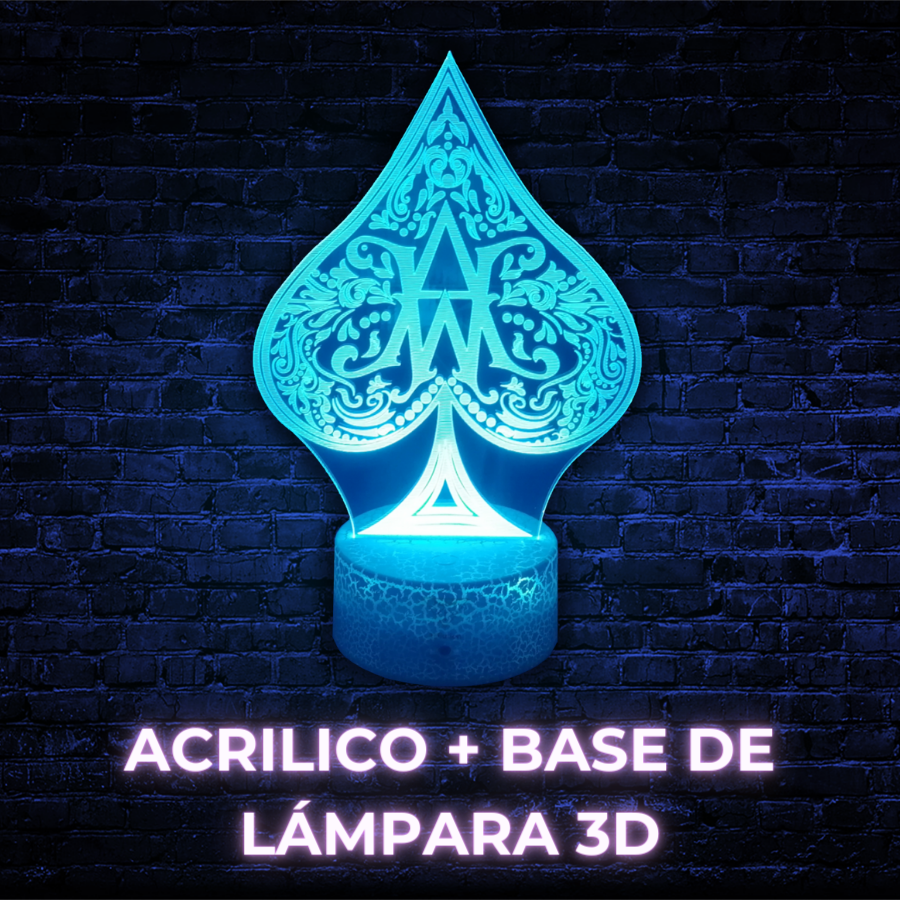 Lampara 3D Base Agrietada (Incluye Base + Diseño Acrilico + Cable Usb + Control Remoto + Caja Individual)