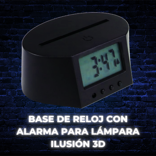 Base de Reloj con Alarma para Lámpara Ilusión 3D