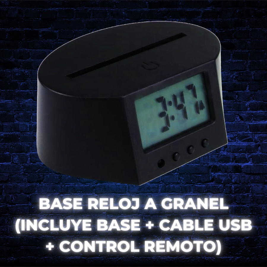 Base Reloj A Granel (Incluye Base + Cable Usb + Control Remoto) No Incluye Caja Individual