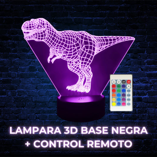 Lampara 3D Base Negra (Incluye Base + Diseño Acrilico + Cable Usb + Control Remoto + Caja Individual)