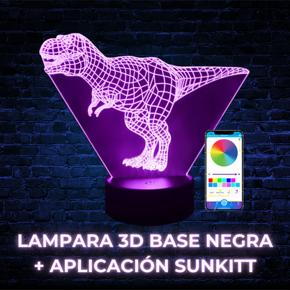 Lampara 3D Base Negra Con App (Incluye Base + Diseño Acrilico + Cable Usb + Aplicación + Caja Individual)