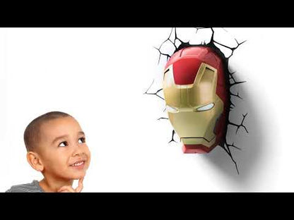 Lámpara De Aplique Mural 3D Marvel Cara De Ironman