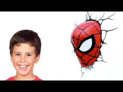 Lámpara De Aplique Mural 3D Marvel Cara De Spiderman
