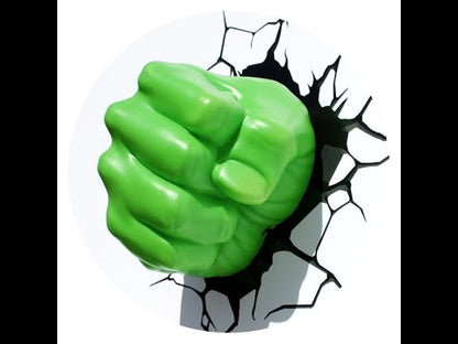 Lámpara De Aplique Mural 3D Marvel Cara De Hulk